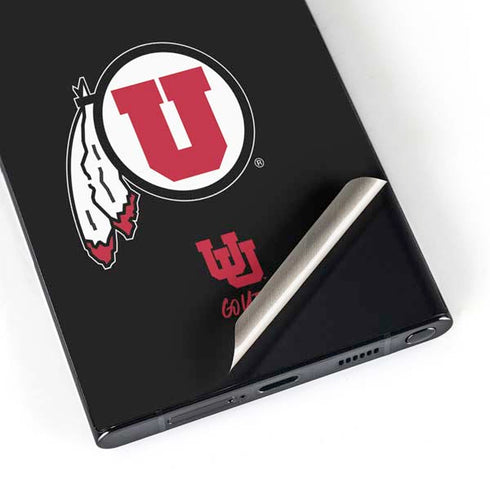 University of Utah Circle and Feather on Black Galaxy S24 Ultra Skin