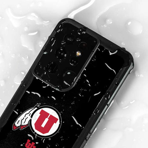 University of Utah Circle and Feather on Black Galaxy S24 Ultra Waterproof Case
