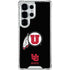 University of Utah Circle and Feather on Black Galaxy S25 Ultra Clear Case