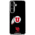 University of Utah Circle and Feather on Black Galaxy S26 Plus Clear Case