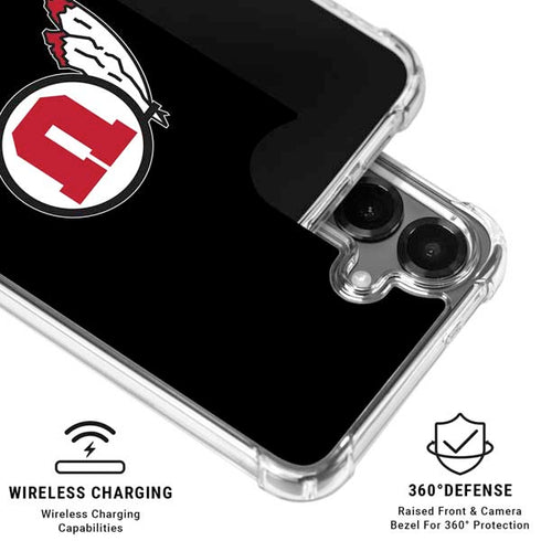University of Utah Circle and Feather on Black Galaxy S26 Plus Clear Case