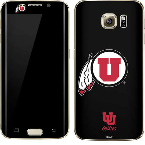Utah Circle and Feather on Black Galaxy S7 Edge Skin