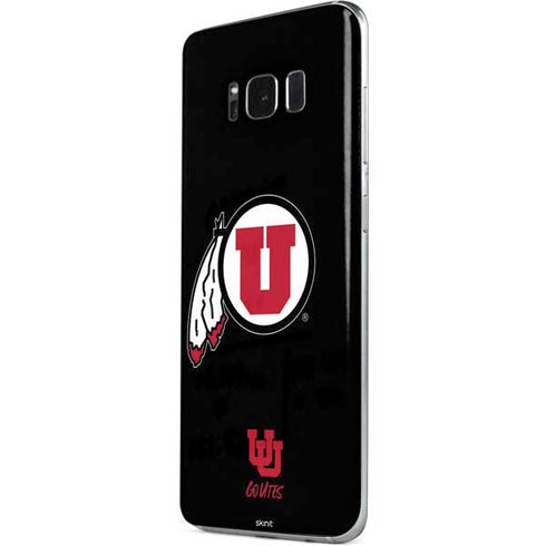 Utah Circle and Feather on Black Galaxy S8 Plus Skin