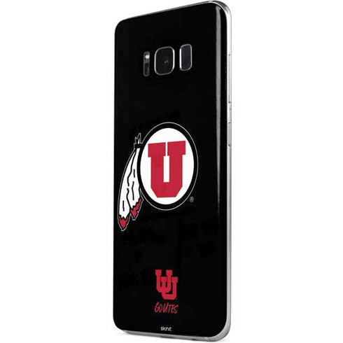 Utah Circle and Feather on Black Galaxy S8 Skin