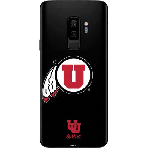 Utah Circle and Feather on Black Galaxy S9 Plus Skin