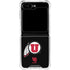 University of Utah Circle and Feather on Black Galaxy Z Flip5 5G Clear Case