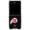 University of Utah Circle and Feather on Black Galaxy Z Flip6 Clear Case