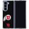 University of Utah Circle and Feather on Black Galaxy Z Fold5 5G Clear Case