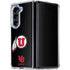 University of Utah Circle and Feather on Black Galaxy Z Fold5 5G Clear Case