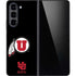 University of Utah Circle and Feather on Black Galaxy Z Fold5 5G Skin