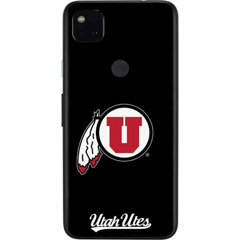 Utah Circle and Feather on Black Google Pixel 4a Skin