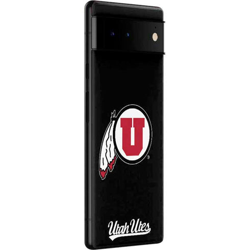 Utah Circle and Feather on Black Google Pixel 6 Skin