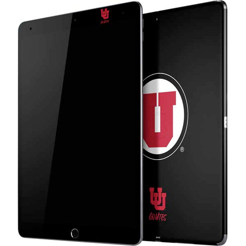 University of Utah Circle and Feather on Black iPad Skins