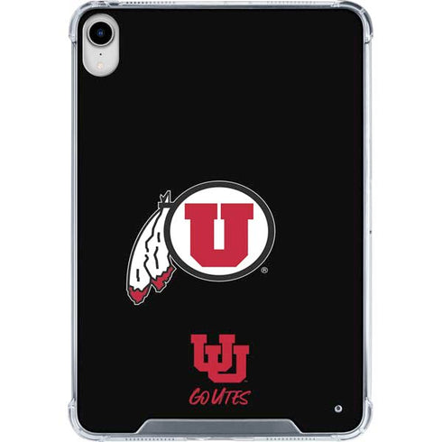 University of Utah Circle and Feather on Black iPad 11th Gen (2025) Clear Case