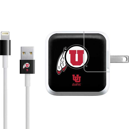 Utah Circle and Feather on Black iPad Charger (10W USB) Skin