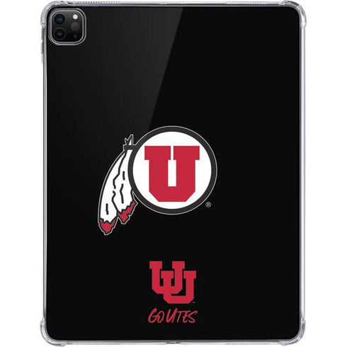 University of Utah Circle and Feather on Black iPad Pro 11in (2024) Clear Case