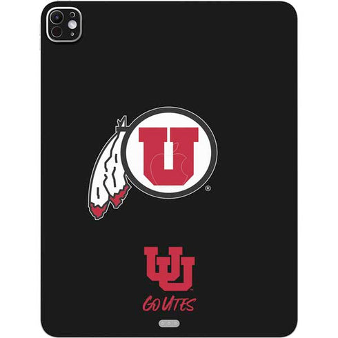 University of Utah Circle and Feather on Black iPad Pro 13in M4 (2024) Skin