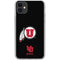 University of Utah Circle and Feather on Black iPhone 11 Clear Case