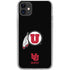 University of Utah Circle and Feather on Black iPhone 11 Clear Case