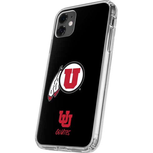 University of Utah Circle and Feather on Black iPhone 11 Clear Case
