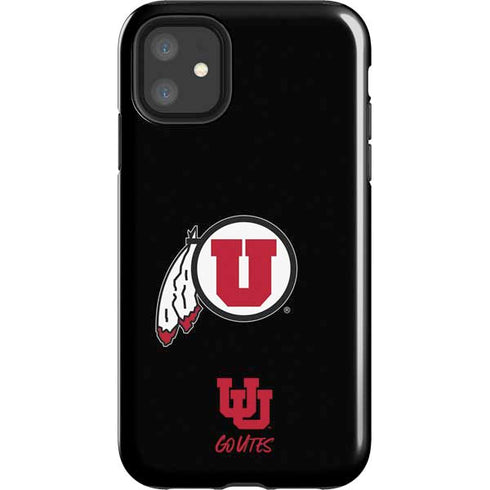 Utah Circle and Feather on Black iPhone 11 Impact Case