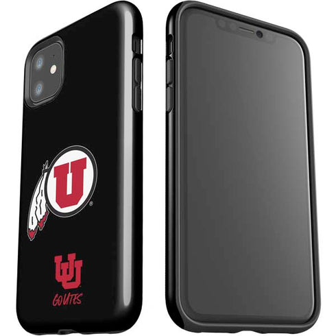 Utah Circle and Feather on Black iPhone 11 Impact Case