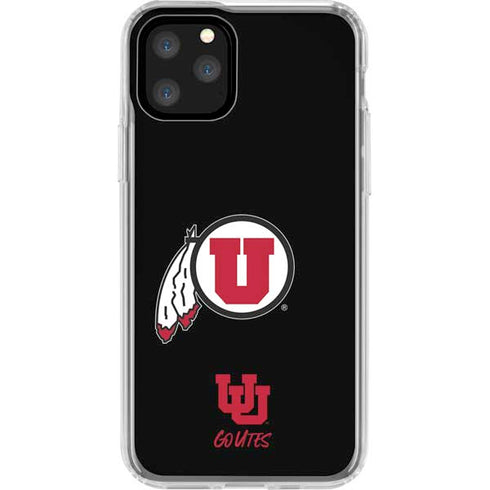 University of Utah Circle and Feather on Black iPhone 11 Pro Clear Case