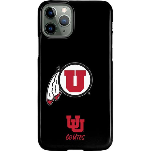 Utah Circle and Feather on Black iPhone 11 Pro Lite Case