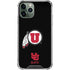 University of Utah Circle and Feather on Black iPhone 11 Pro Max Clear Case