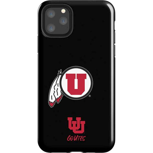 University of Utah Circle and Feather on Black iPhone Cases