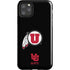 University of Utah Circle and Feather on Black iPhone Cases