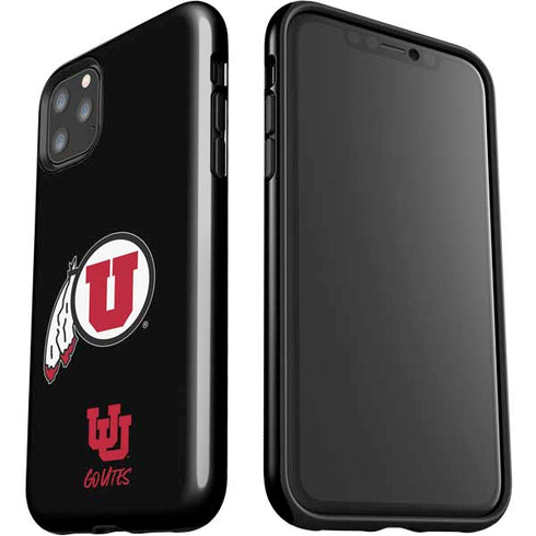 Utah Circle and Feather on Black iPhone 11 Pro Max Impact Case