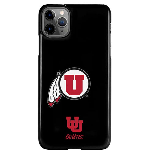 University of Utah Circle and Feather on Black iPhone Cases