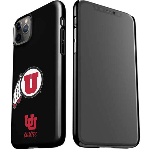 Utah Circle and Feather on Black iPhone 11 Pro Max Lite Case