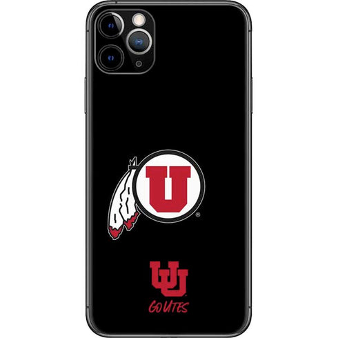 Utah Circle and Feather on Black iPhone 11 Pro Max Skin