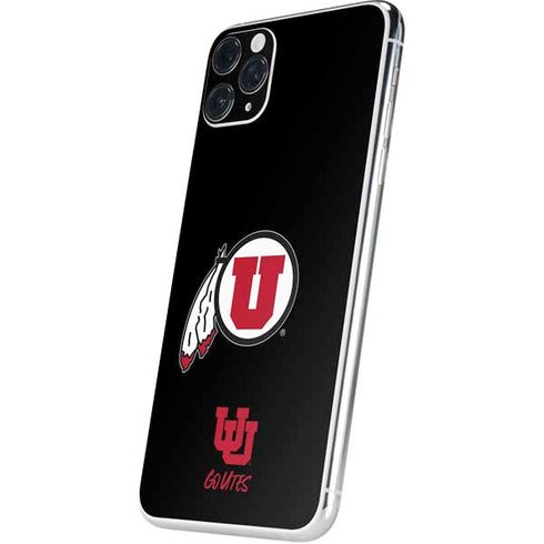 Utah Circle and Feather on Black iPhone 11 Pro Max Skin