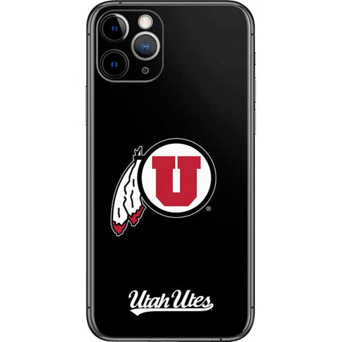 Utah Circle and Feather on Black iPhone 11 Pro Skin