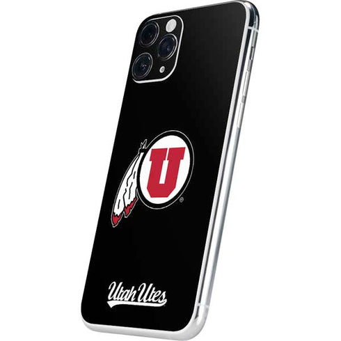 Utah Circle and Feather on Black iPhone 11 Pro Skin
