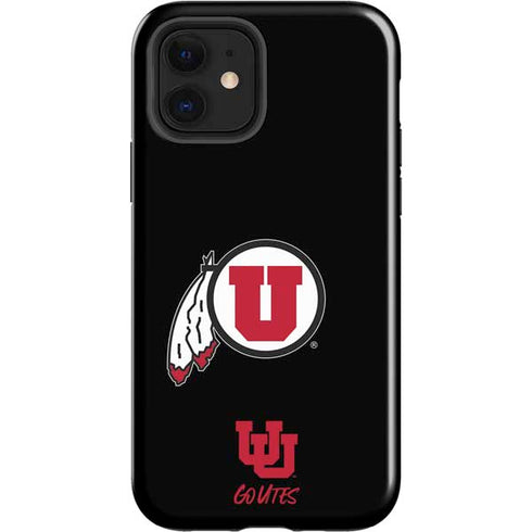 Utah Circle and Feather on Black iPhone 12 Impact Case