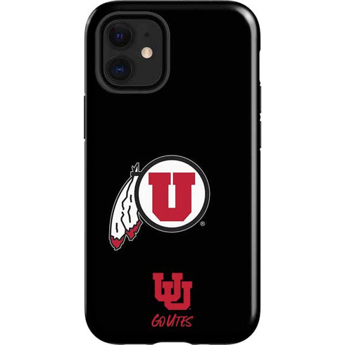Utah Circle and Feather on Black iPhone 12 Mini Impact Case