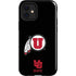 Utah Circle and Feather on Black iPhone 12 Mini Impact Case