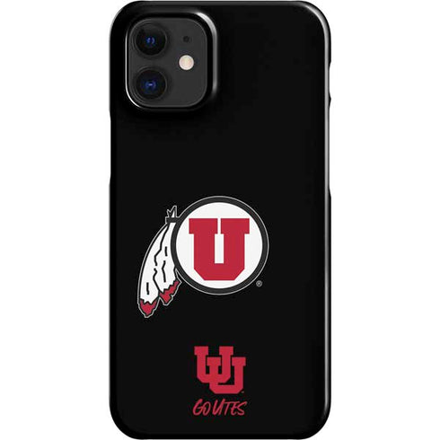 Utah Circle and Feather on Black iPhone 12 Mini Lite Case