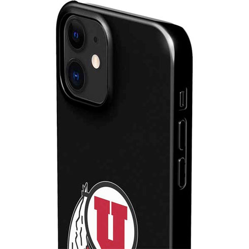 Utah Circle and Feather on Black iPhone 12 Mini Lite Case