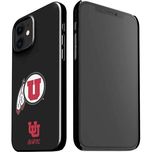 Utah Circle and Feather on Black iPhone 12 Mini Lite Case