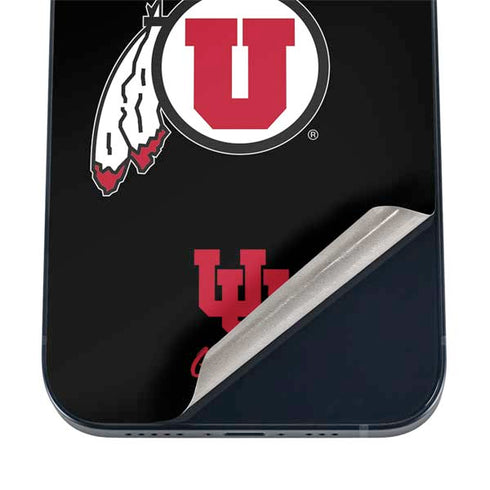 Utah Circle and Feather on Black iPhone 12 Mini Skin