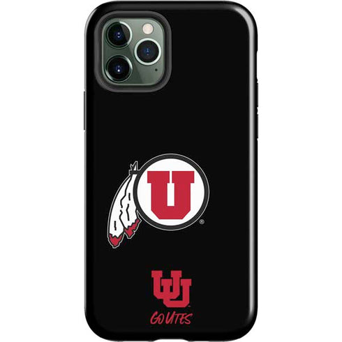 Utah Circle and Feather on Black iPhone 12 Pro Impact Case