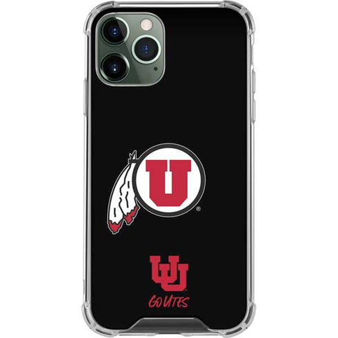 Utah Circle and Feather on Black iPhone 12 Pro Max Clear Case
