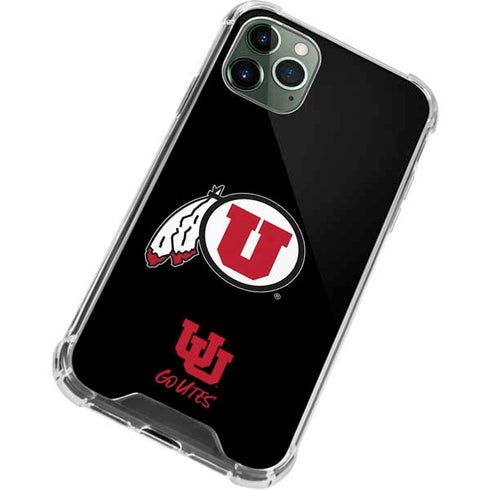 Utah Circle and Feather on Black iPhone 12 Pro Max Clear Case