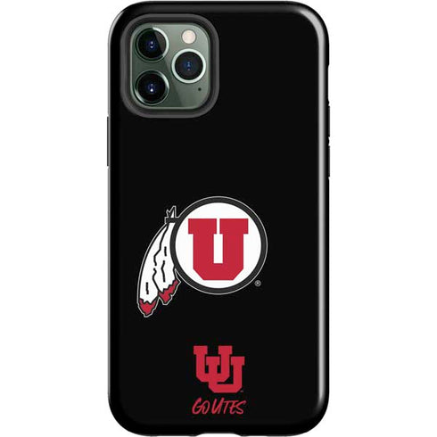 Utah Circle and Feather on Black iPhone 12 Pro Max Impact Case