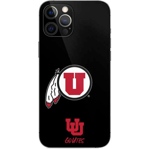 Utah Circle and Feather on Black iPhone 12 Pro Max Skin